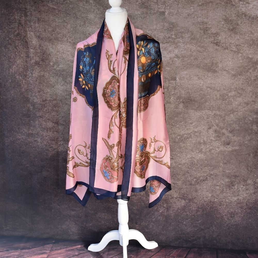 Miss Carlos Pink Long Silky Scarf Shawl